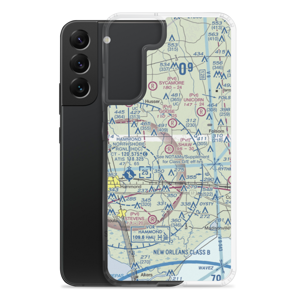 Shaw Crop Service Airport (LA13) VFR Sectional Samsung Case Samsung Galaxy S22 Plus model shown