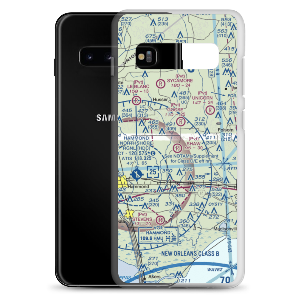 Shaw Crop Service Airport (LA13) VFR Sectional Samsung Case Samsung Galaxy S10+ model shown