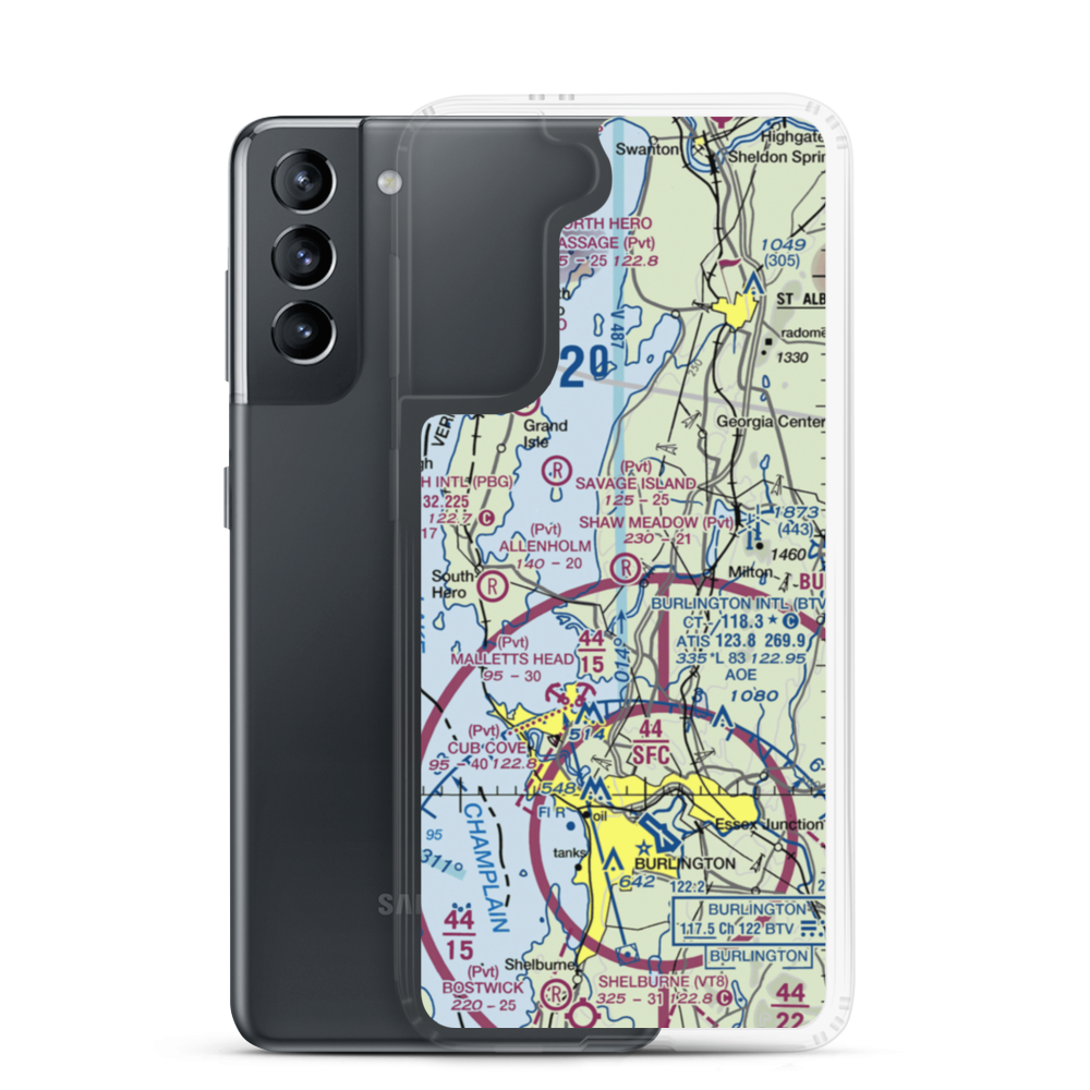 Shaw Meadow Airport (VT52) VFR Sectional Samsung Case Samsung Galaxy S21 model shown