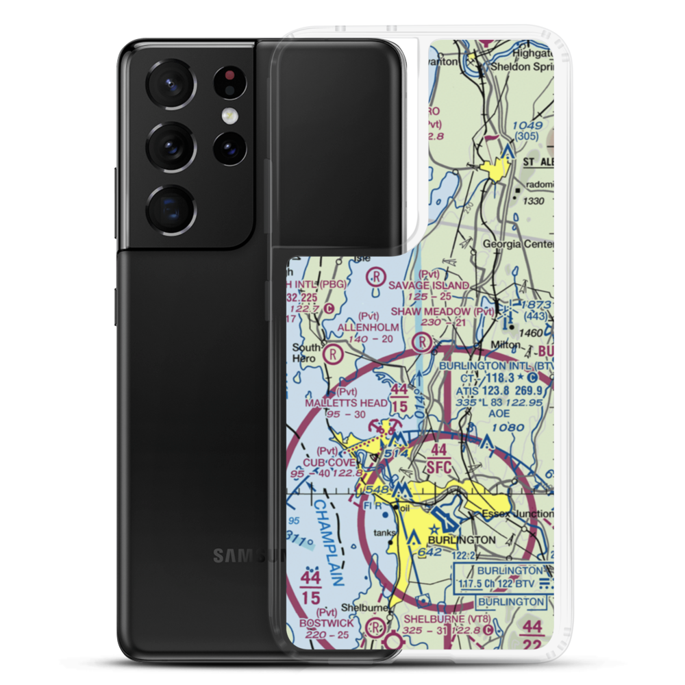 Shaw Meadow Airport (VT52) VFR Sectional Samsung Case Samsung Galaxy S21 Ultra model shown