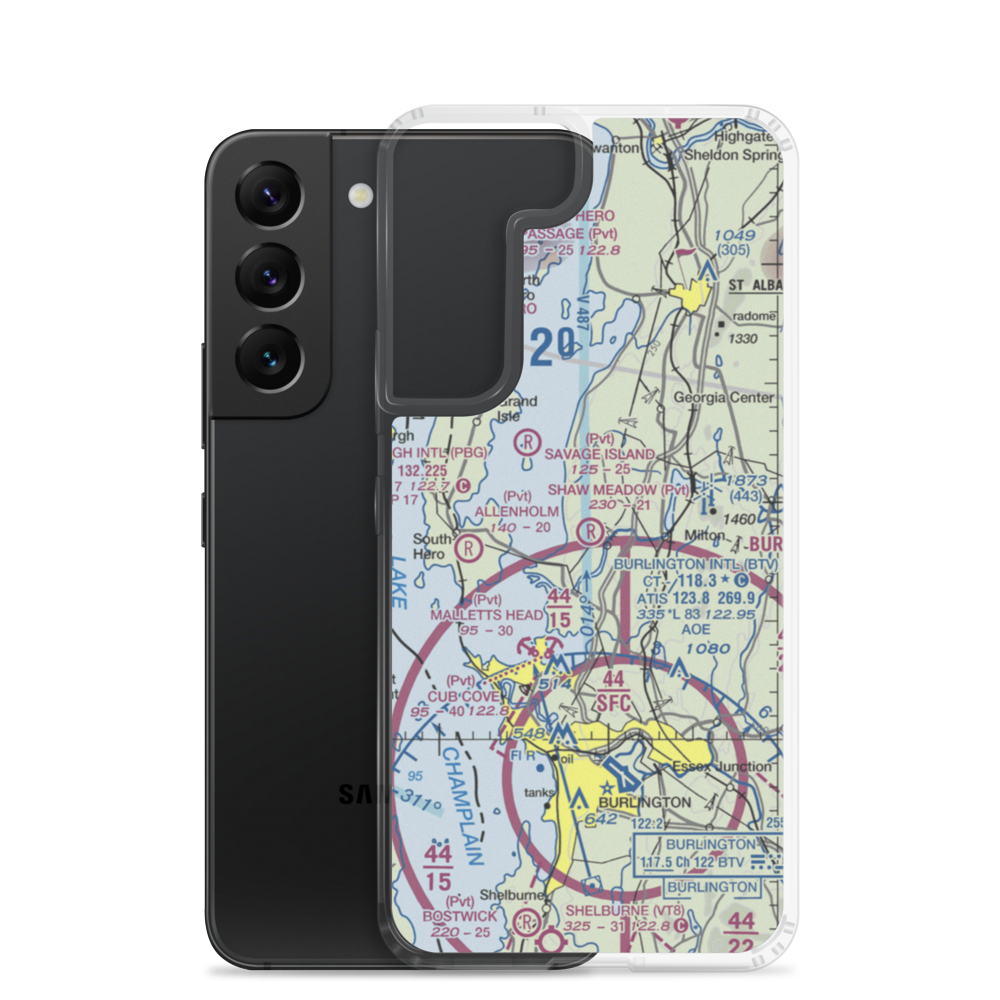 Shaw Meadow Airport (VT52) VFR Sectional Samsung Case Samsung Galaxy S22 model shown