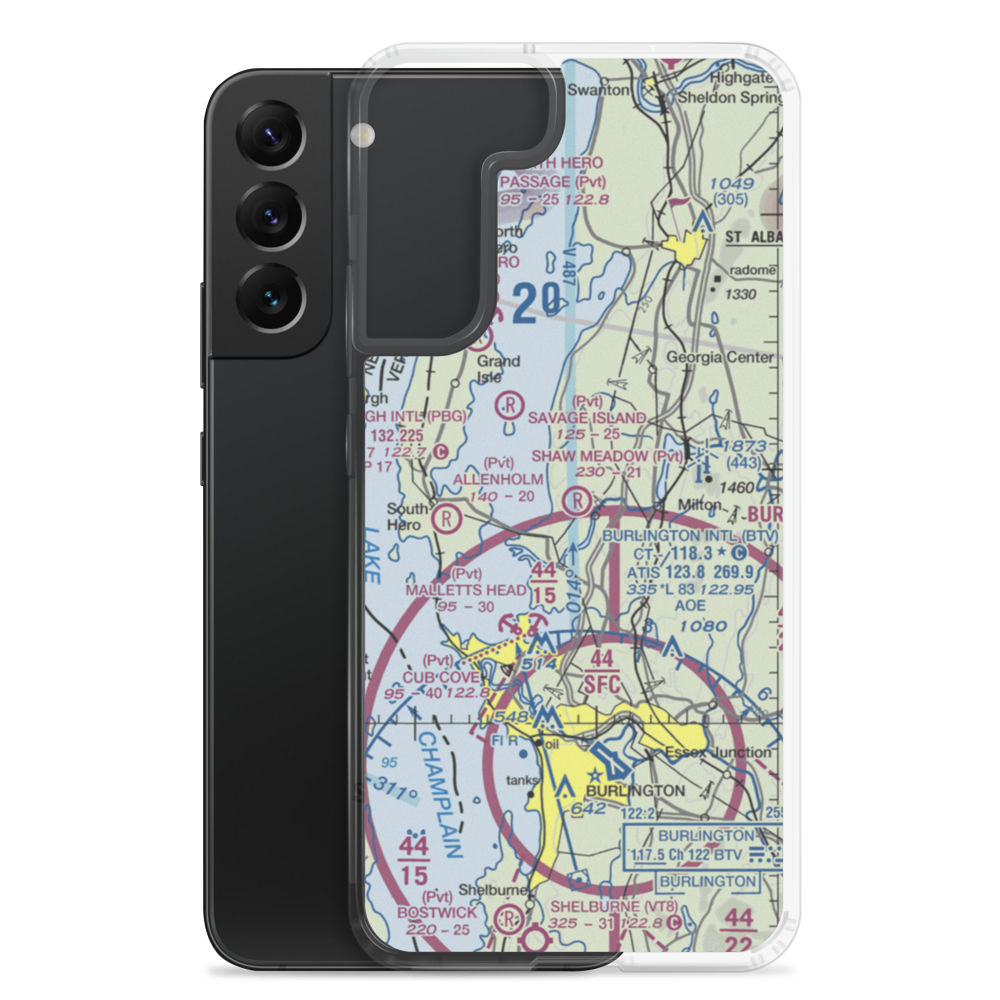 Shaw Meadow Airport (VT52) VFR Sectional Samsung Case Samsung Galaxy S22 Plus model shown