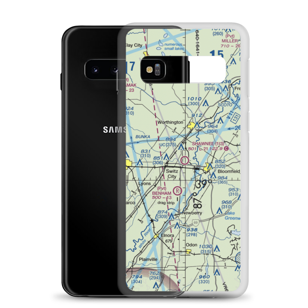 Shawnee Field (1I3) VFR Sectional Samsung Case Samsung Galaxy S10 model shown