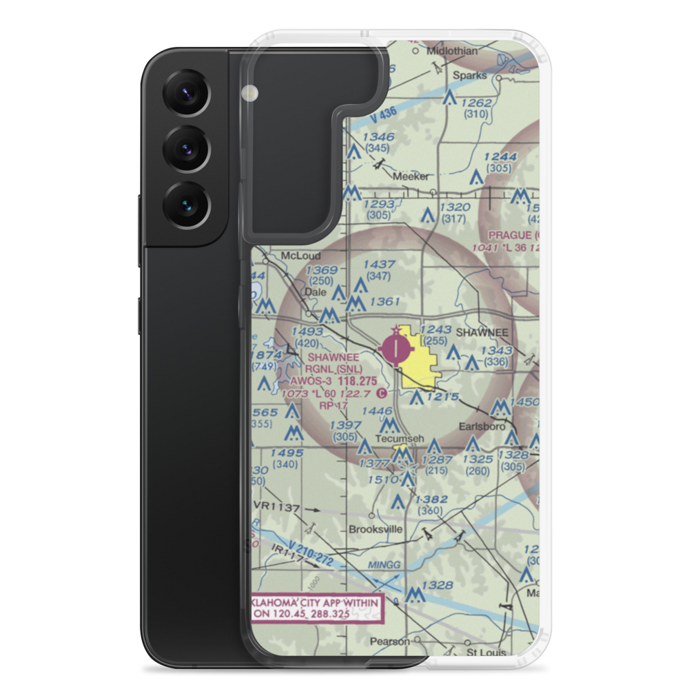 Shawnee Regional Airport (SNL) VFR Sectional Samsung Case Samsung Galaxy S22 Plus model shown