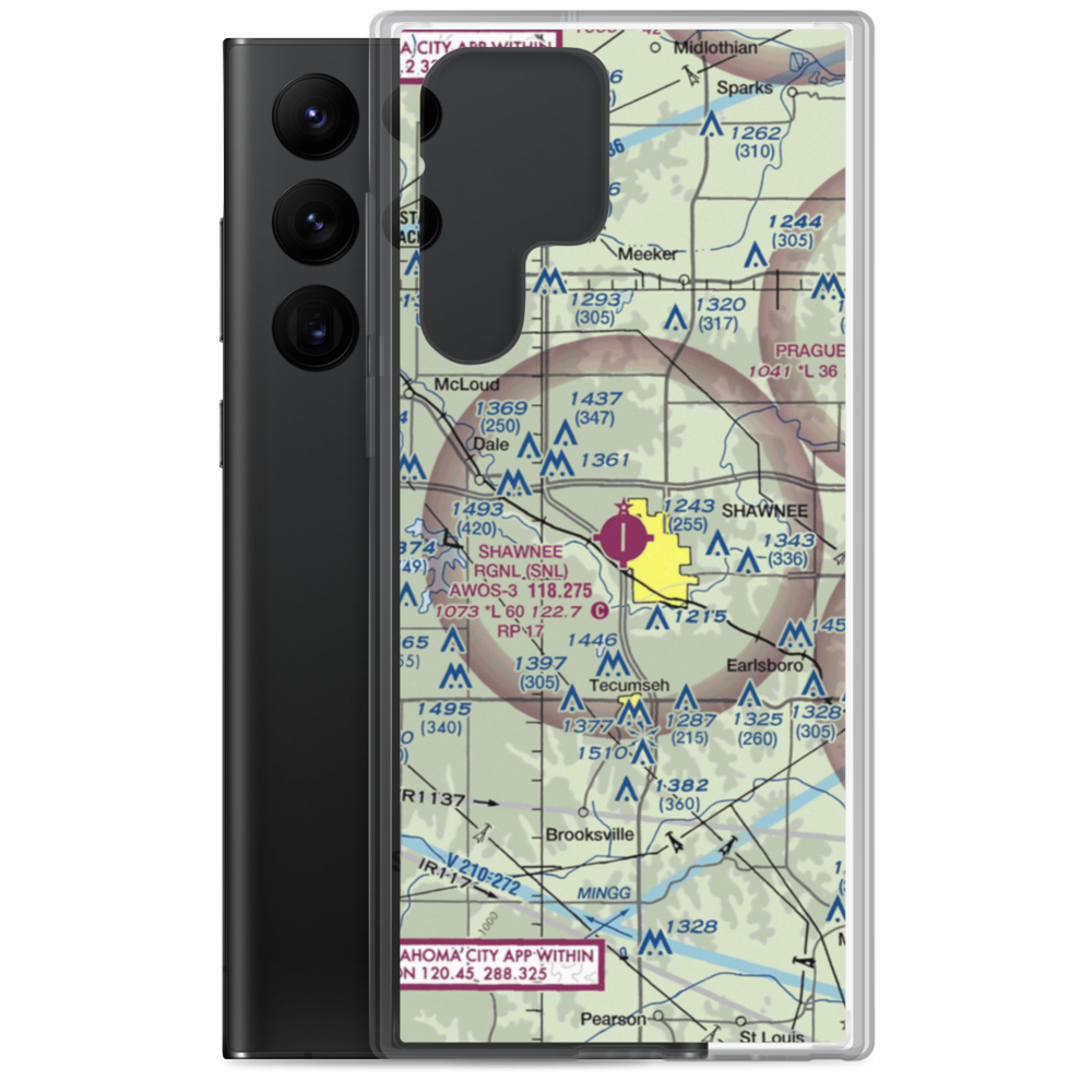 Shawnee Regional Airport (SNL) VFR Sectional Samsung Case Samsung Galaxy S22 Ultra model shown