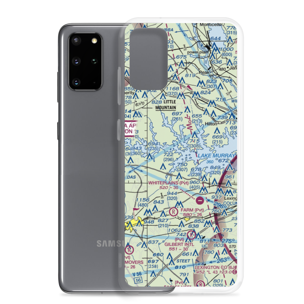 Shealy Airport (SC14) VFR Sectional Samsung Case Samsung Galaxy S20 Plus model shown