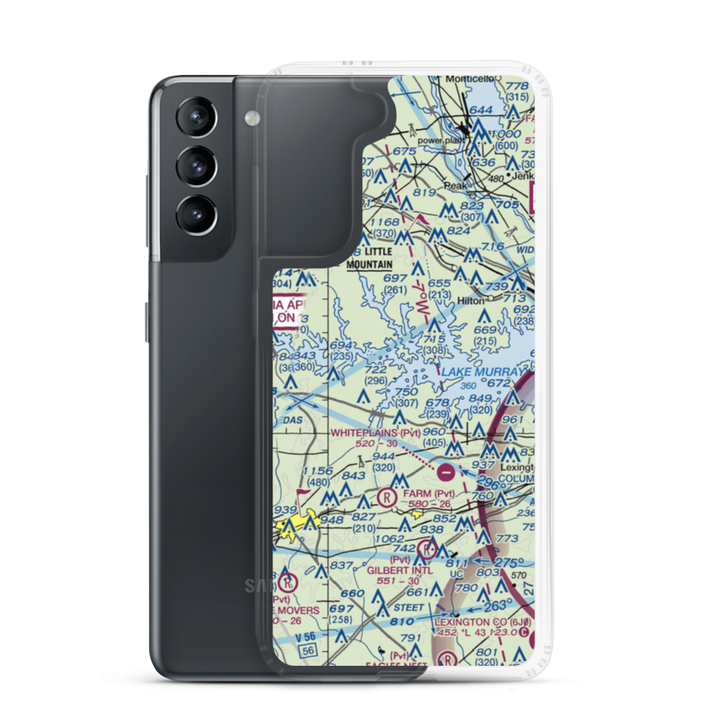 Shealy Airport (SC14) VFR Sectional Samsung Case Samsung Galaxy S21 model shown