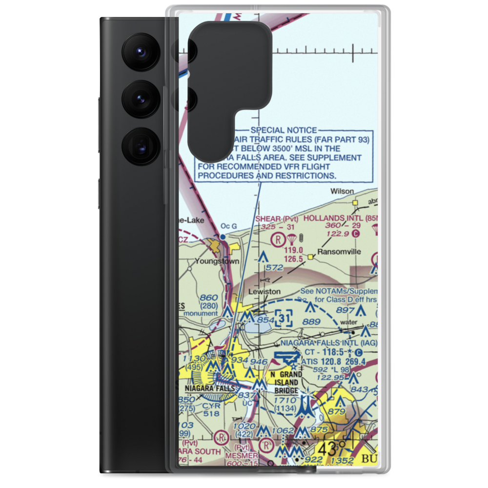 Shear Airport (63NY) VFR Sectional Samsung Case Samsung Galaxy S22 Ultra model shown