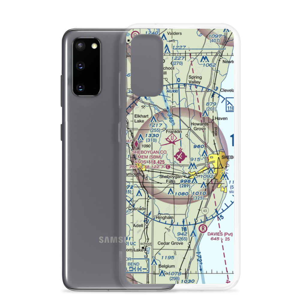 Sheboygan County Memorial Airport (SBM) VFR Sectional Samsung Case Samsung Galaxy S20 model shown