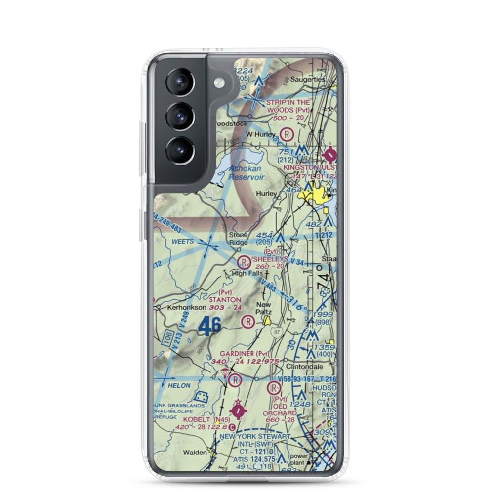 Sheeley's Farm Airport (NK08) VFR Sectional Samsung Case Samsung Galaxy S21 model shown