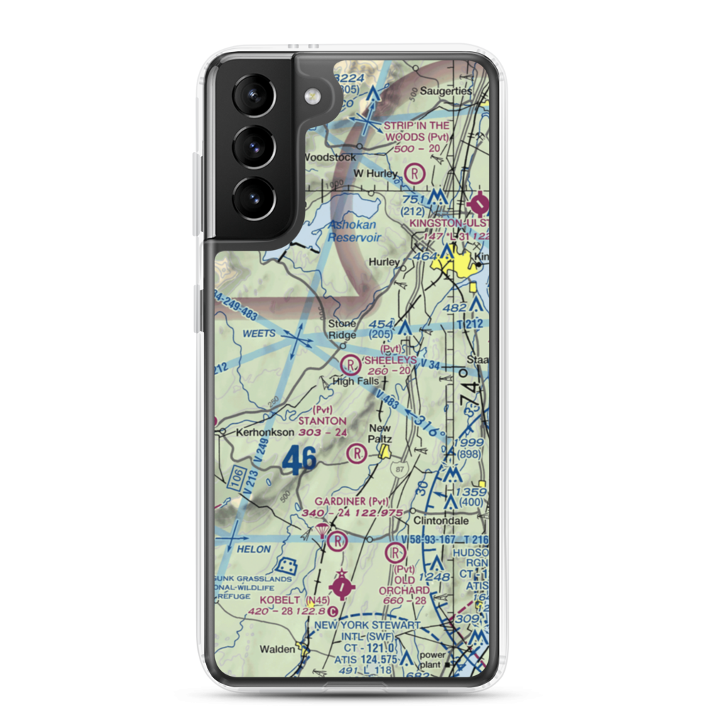 Sheeley's Farm Airport (NK08) VFR Sectional Samsung Case Samsung Galaxy S21 Plus model shown