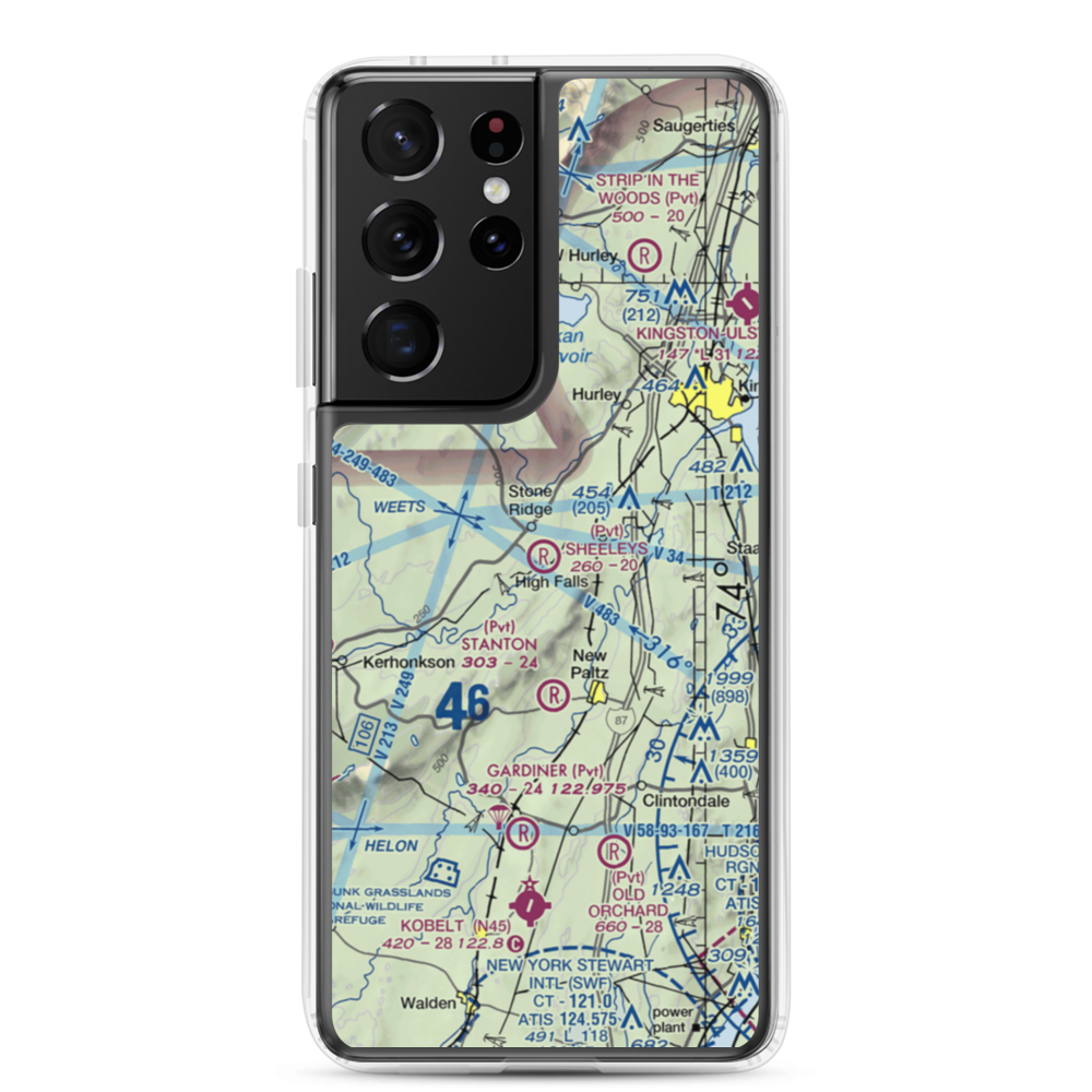 Sheeley's Farm Airport (NK08) VFR Sectional Samsung Case Samsung Galaxy S21 Ultra model shown