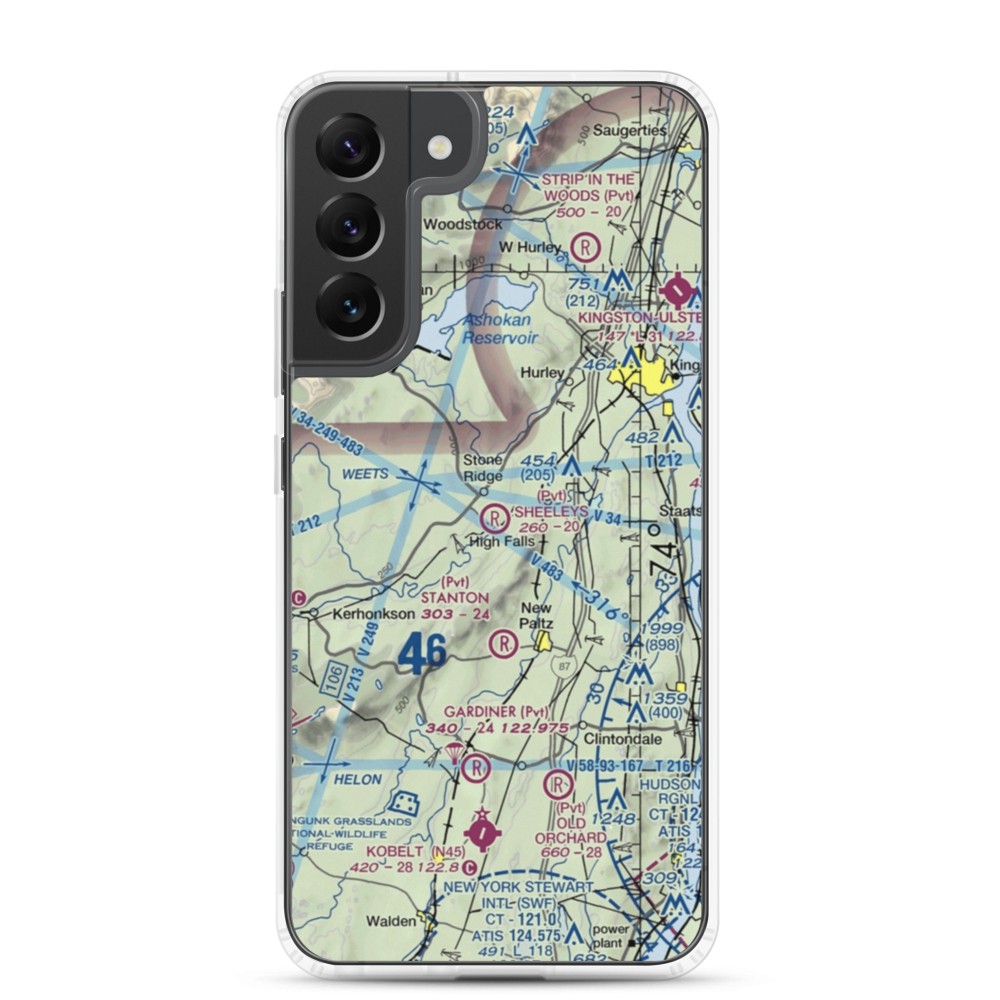 Sheeley's Farm Airport (NK08) VFR Sectional Samsung Case Samsung Galaxy S22 Plus model shown
