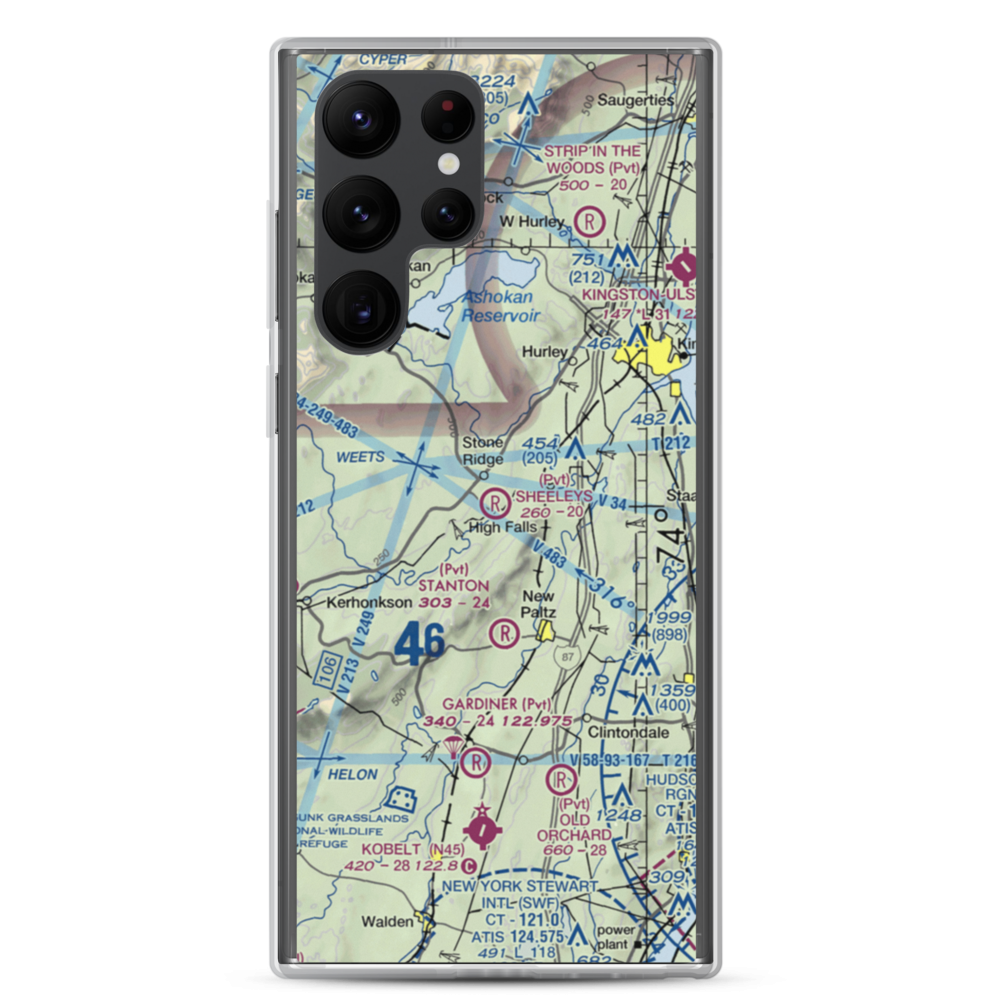 Sheeley's Farm Airport (NK08) VFR Sectional Samsung Case Samsung Galaxy S22 Ultra model shown