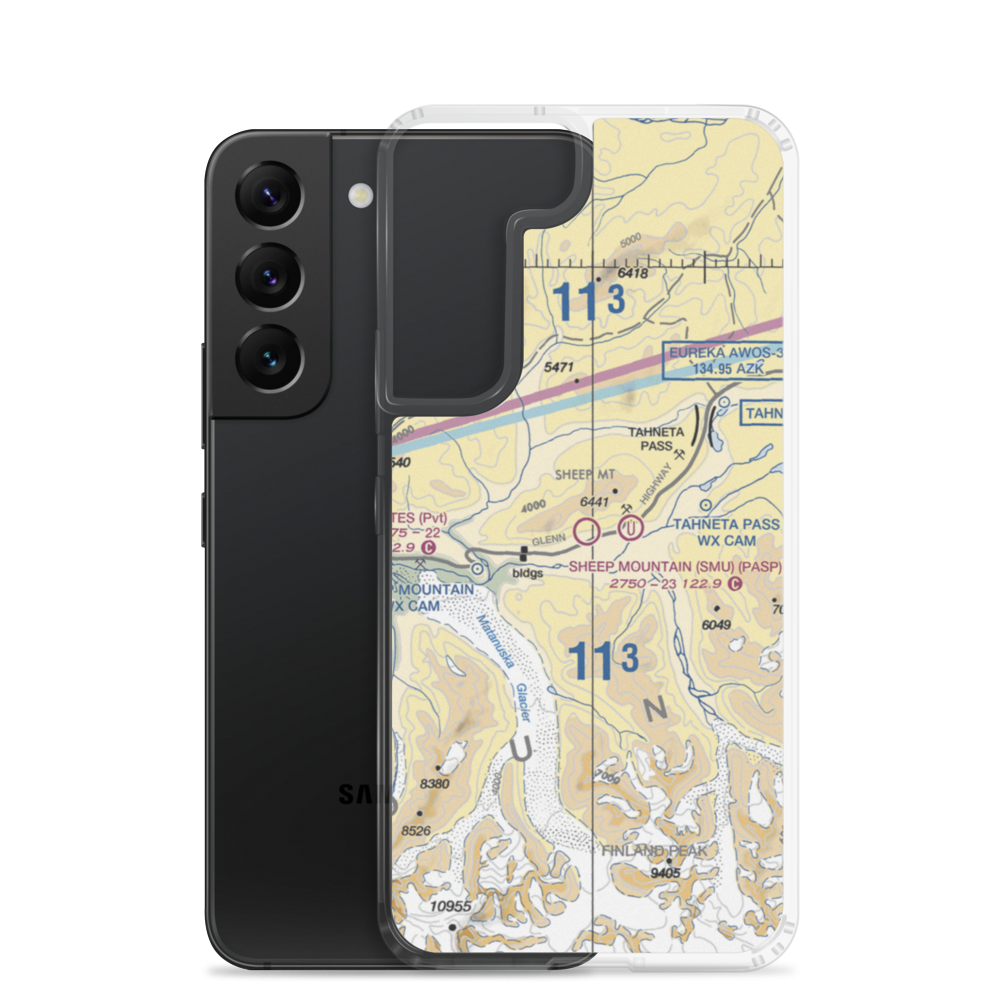 Sheep Mountain Airport (SMU) VFR Sectional Samsung Case Samsung Galaxy S22 model shown