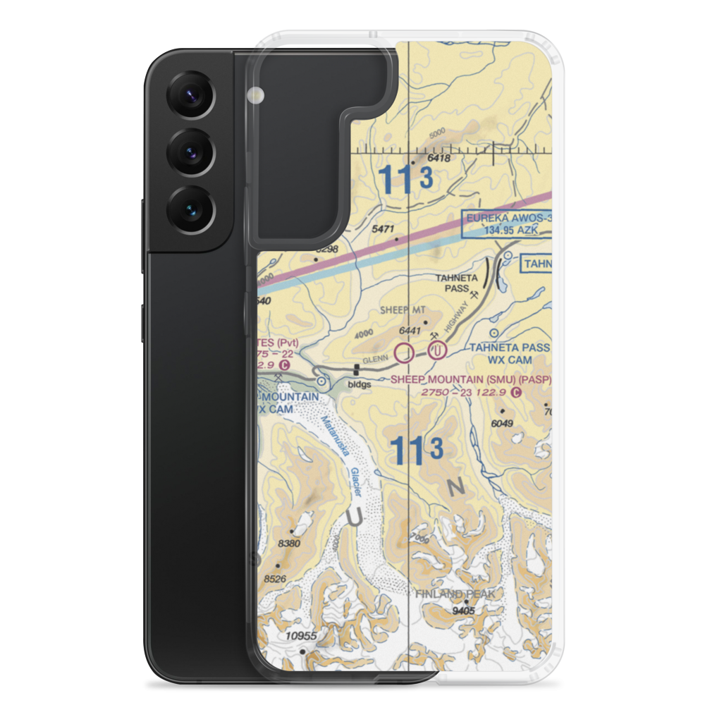 Sheep Mountain Airport (SMU) VFR Sectional Samsung Case Samsung Galaxy S22 Plus model shown