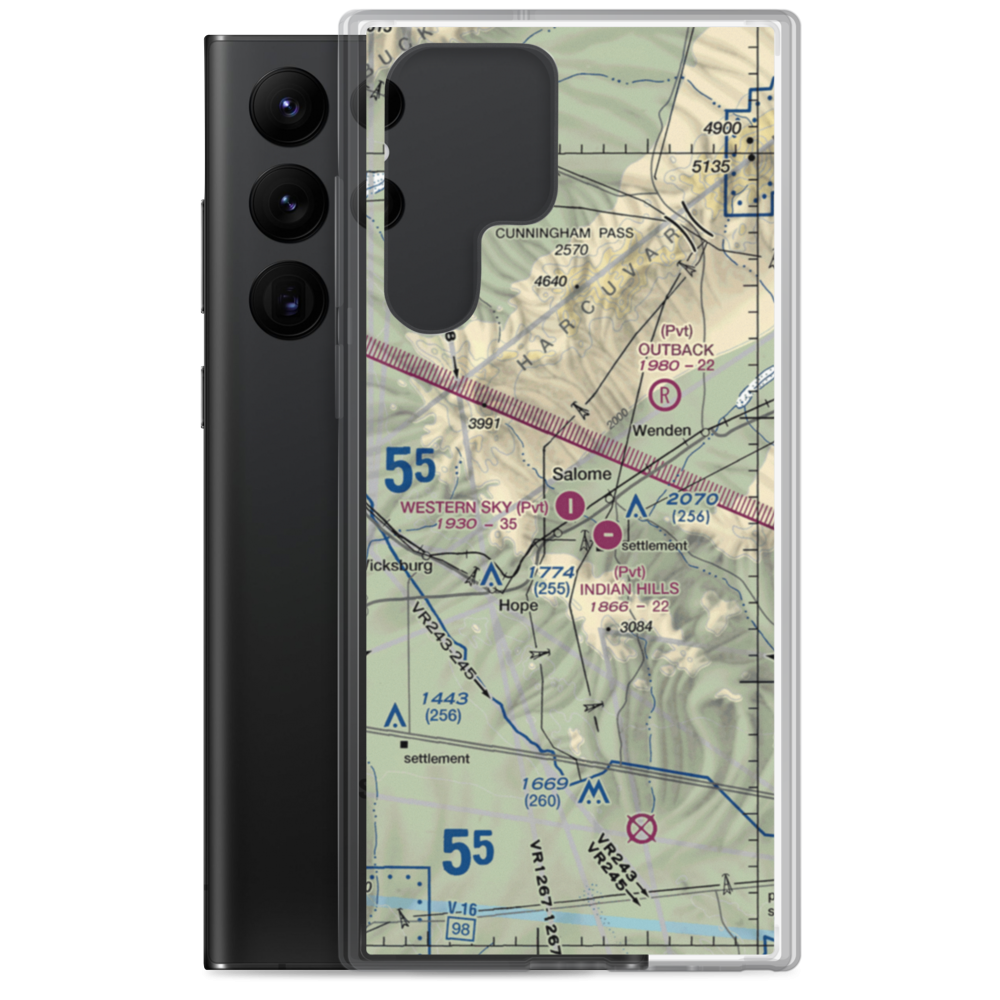 Sheepy Hollow Ranch Airfield (AZ40) VFR Sectional Samsung Case Samsung Galaxy S22 Ultra model shown