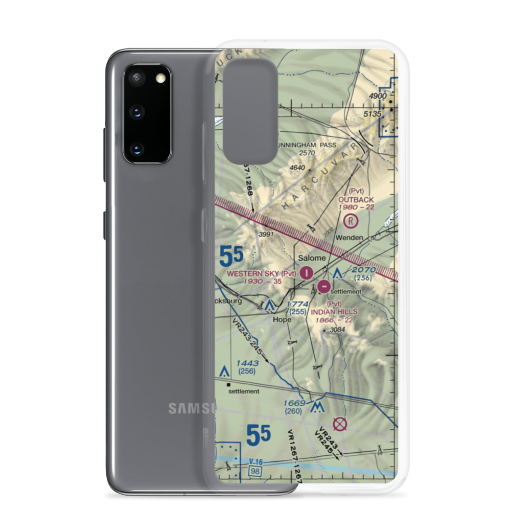 Sheepy Hollow Ranch Airfield (AZ40) VFR Sectional Samsung Case Samsung Galaxy S20 model shown