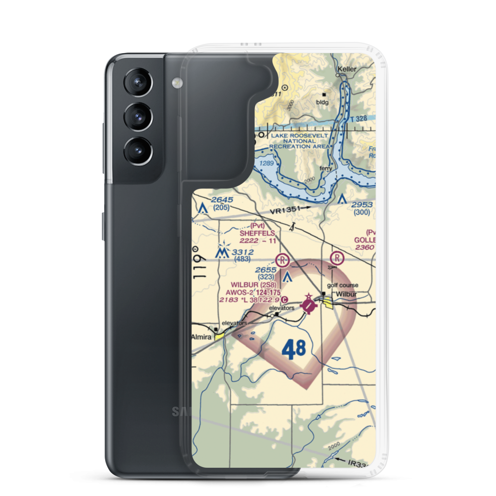 Sheffels Ranch Airport (42WA) VFR Sectional Samsung Case Samsung Galaxy S21 model shown