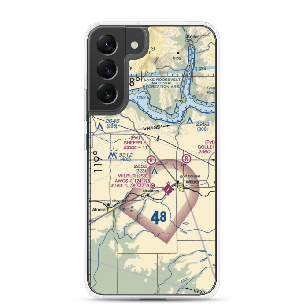 Sheffels Ranch Airport (42WA) VFR Sectional Samsung Case Samsung Galaxy S22 Plus model shown