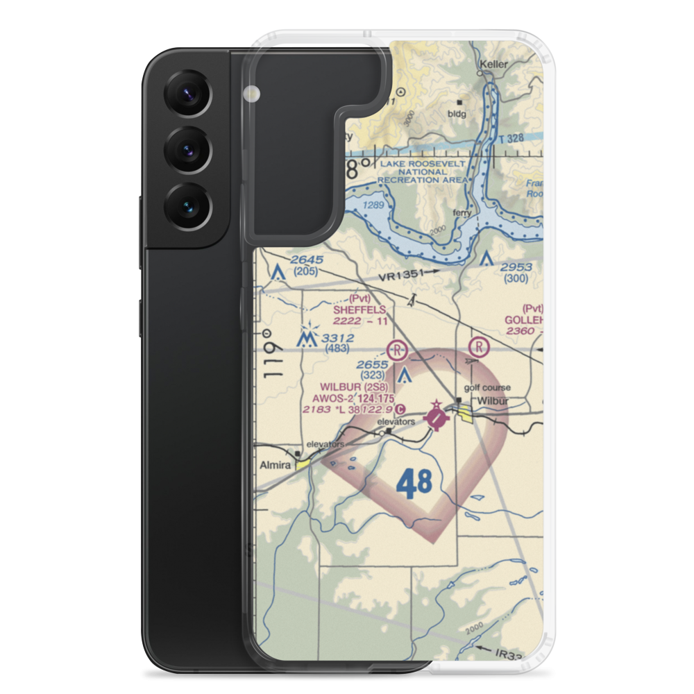 Sheffels Ranch Airport (42WA) VFR Sectional Samsung Case Samsung Galaxy S22 Plus model shown