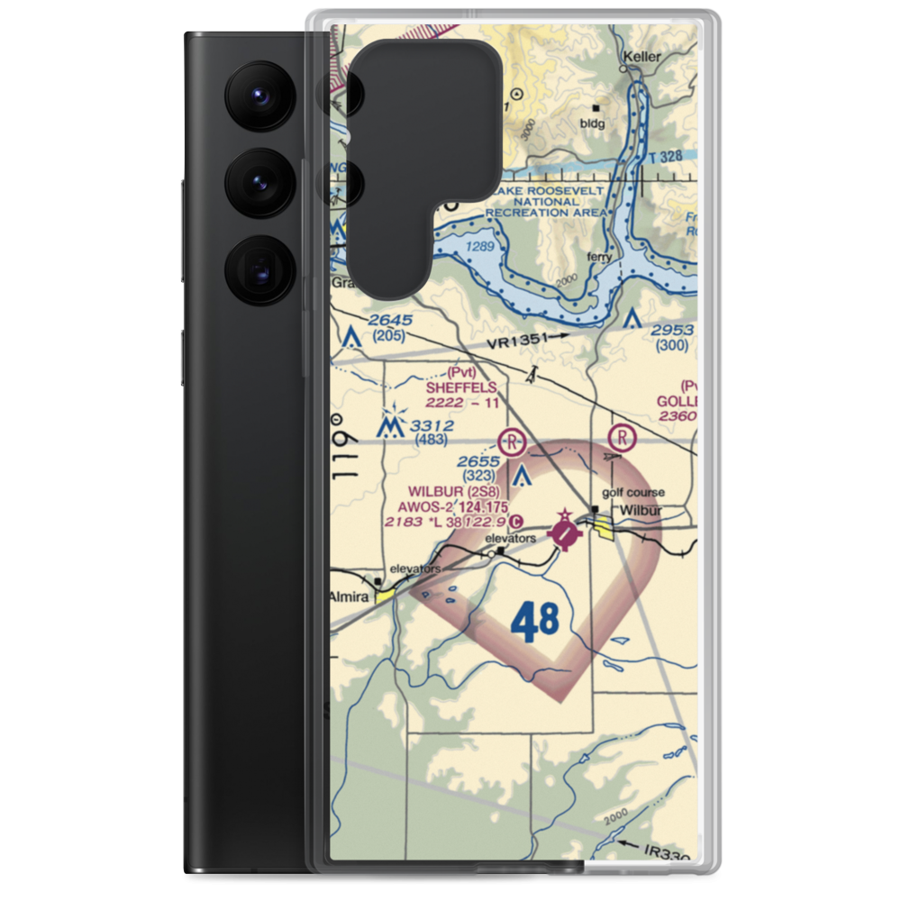 Sheffels Ranch Airport (42WA) VFR Sectional Samsung Case Samsung Galaxy S22 Ultra model shown