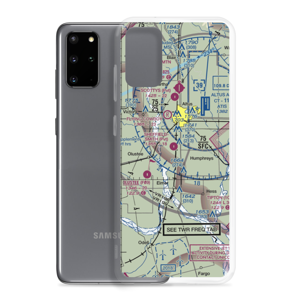 Sheffield-Smith Airstrip (OK83) VFR Sectional Samsung Case Samsung Galaxy S20 Plus model shown