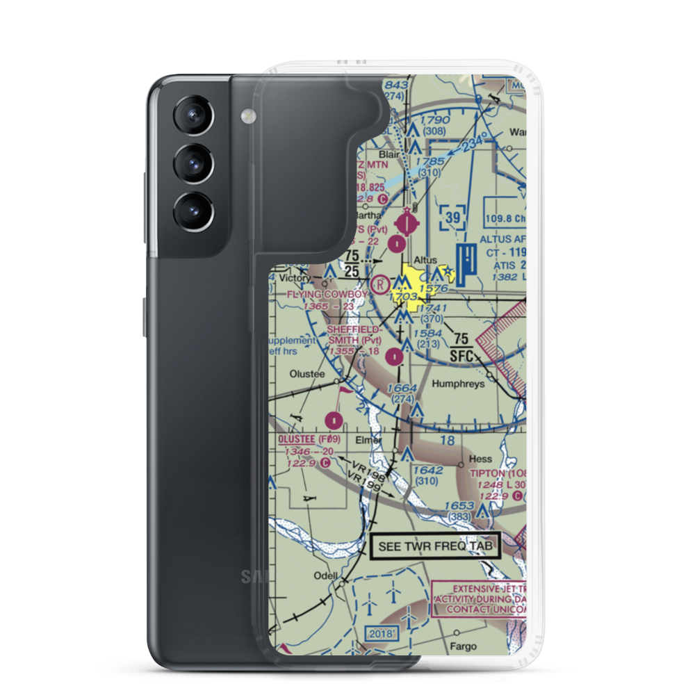 Sheffield-Smith Airstrip (OK83) VFR Sectional Samsung Case Samsung Galaxy S21 model shown