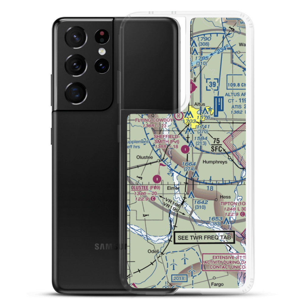 Sheffield-Smith Airstrip (OK83) VFR Sectional Samsung Case Samsung Galaxy S21 Ultra model shown