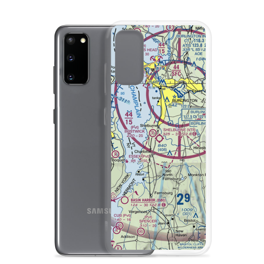 Shelburne Airport (VT8) VFR Sectional Samsung Case Samsung Galaxy S20 model shown