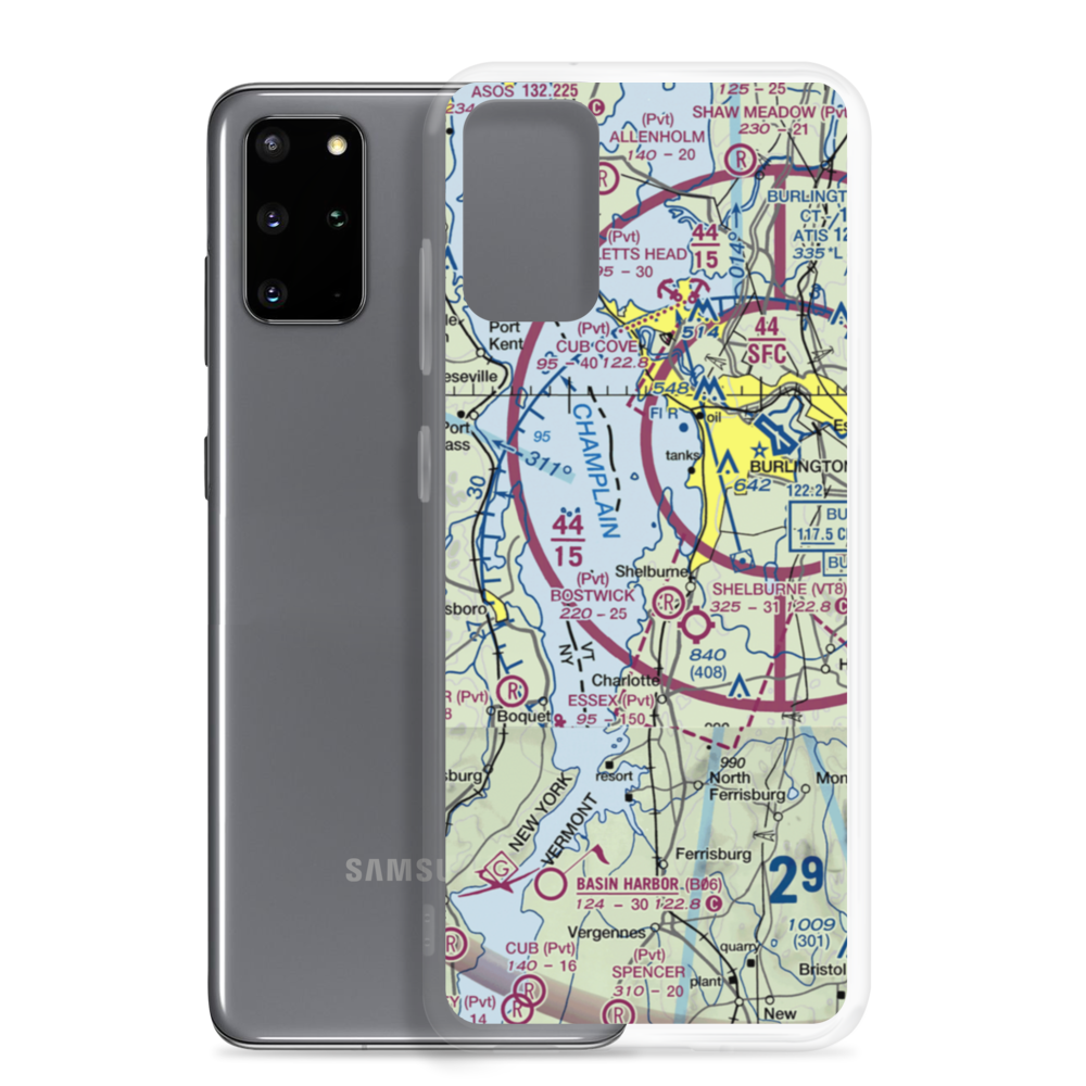 Shelburne Farms Airport (VT22) VFR Sectional Samsung Case Samsung Galaxy S20 Plus model shown