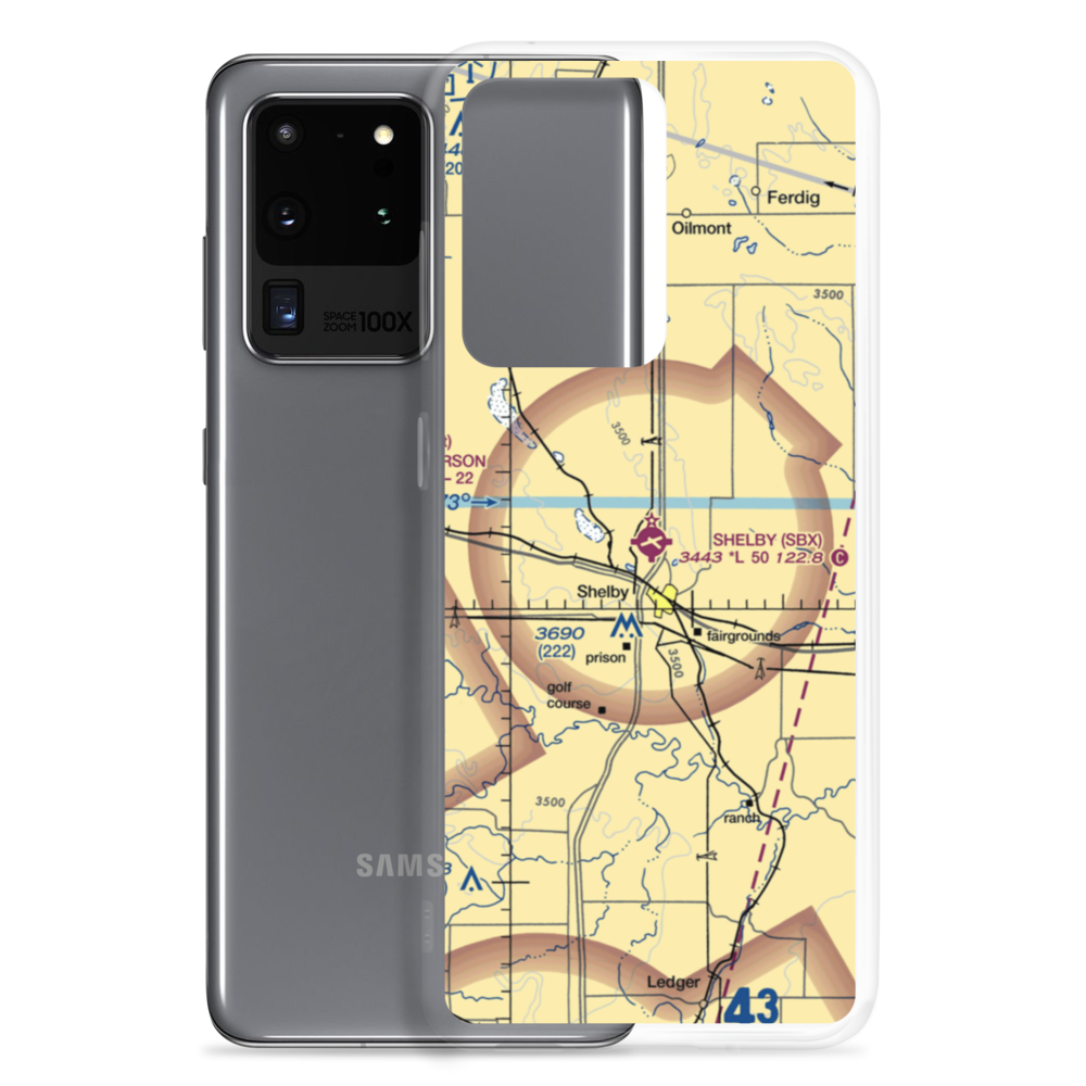 Shelby Airport (SBX) VFR Sectional Samsung Case Samsung Galaxy S20 Ultra model shown