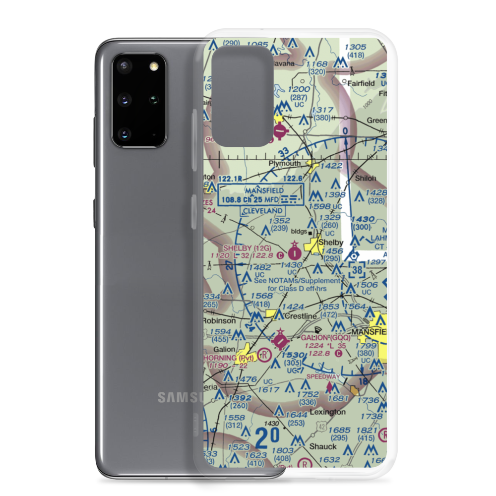 Shelby Community Airport (12G) VFR Sectional Samsung Case Samsung Galaxy S20 Plus model shown