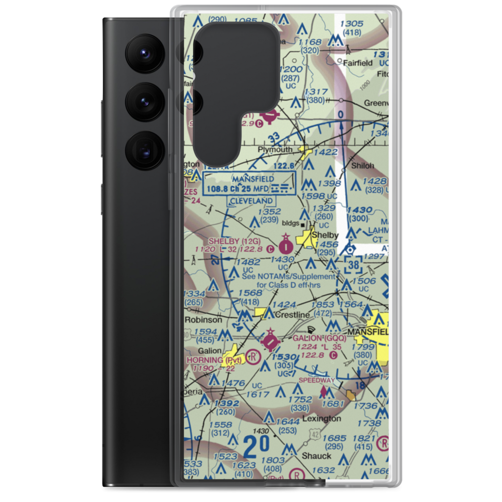 Shelby Community Airport (12G) VFR Sectional Samsung Case Samsung Galaxy S22 Ultra model shown
