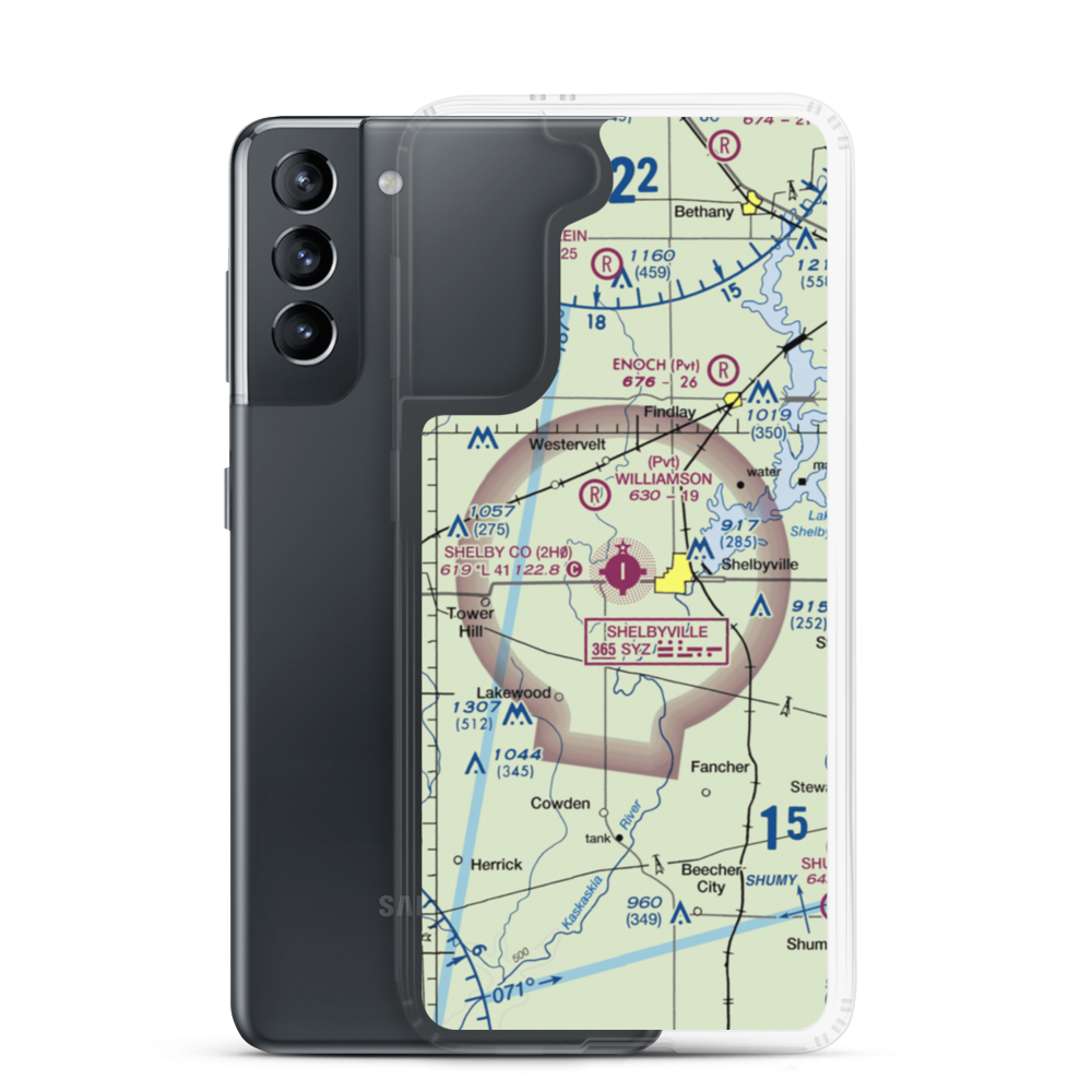 Shelby County Airport (2H0) VFR Sectional Samsung Case Samsung Galaxy S21 model shown
