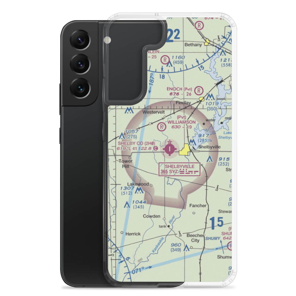 Shelby County Airport (2H0) VFR Sectional Samsung Case Samsung Galaxy S22 Plus model shown