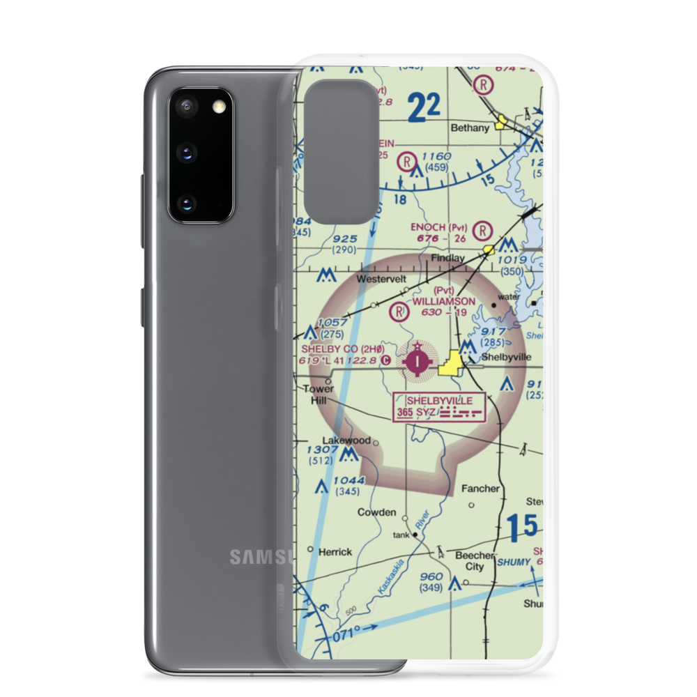 Shelby County Airport (2H0) VFR Sectional Samsung Case Samsung Galaxy S20 model shown