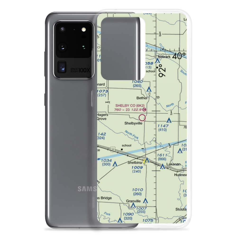 Shelby County Airport (6K2) VFR Sectional Samsung Case Samsung Galaxy S20 Ultra model shown