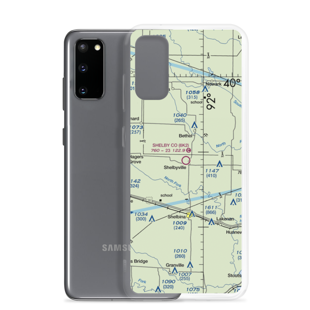 Shelby County Airport (6K2) VFR Sectional Samsung Case Samsung Galaxy S20 model shown