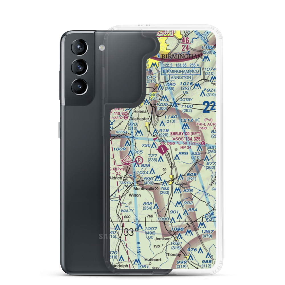 Shelby County Airport (EET) VFR Sectional Samsung Case Samsung Galaxy S21 model shown