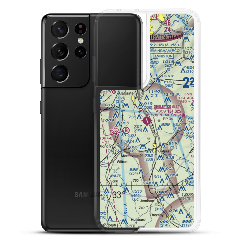 Shelby County Airport (EET) VFR Sectional Samsung Case Samsung Galaxy S21 Ultra model shown