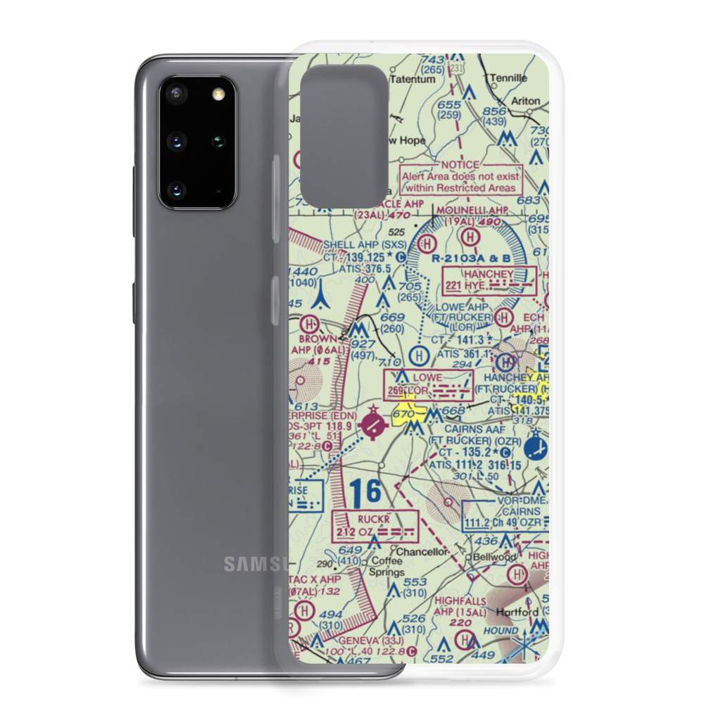 Shell Army Heliport (SXS) VFR Sectional Samsung Case Samsung Galaxy S20 Plus model shown