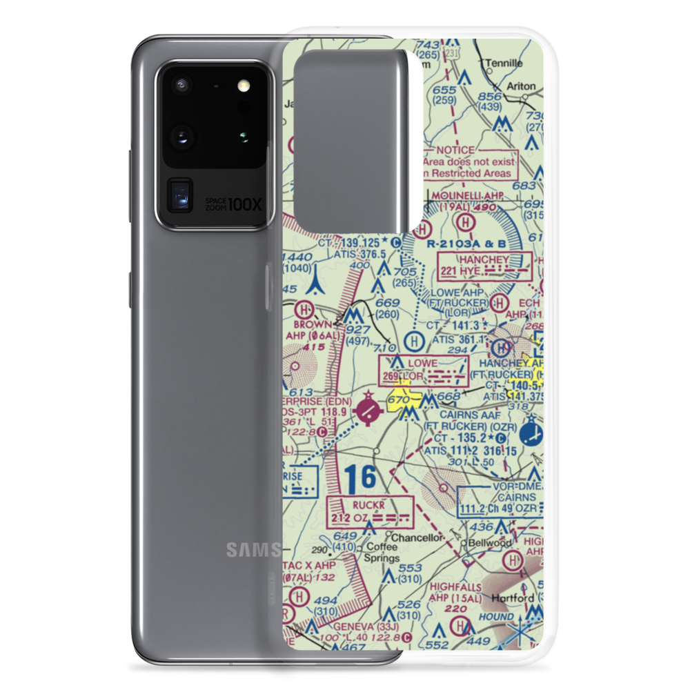 Shell Army Heliport (SXS) VFR Sectional Samsung Case Samsung Galaxy S20 Ultra model shown