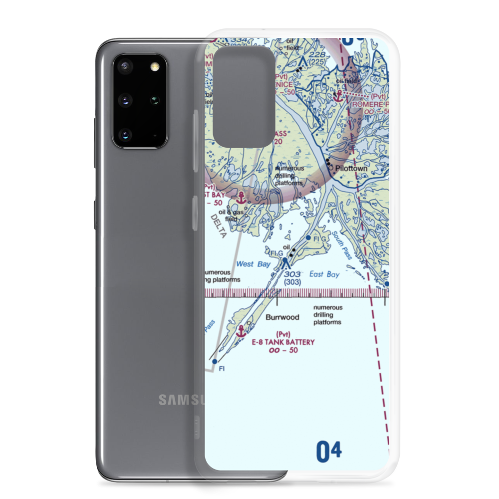 Shell Central Facilities Seaplane Base (53LA) VFR Sectional Samsung Case Samsung Galaxy S20 Plus model shown