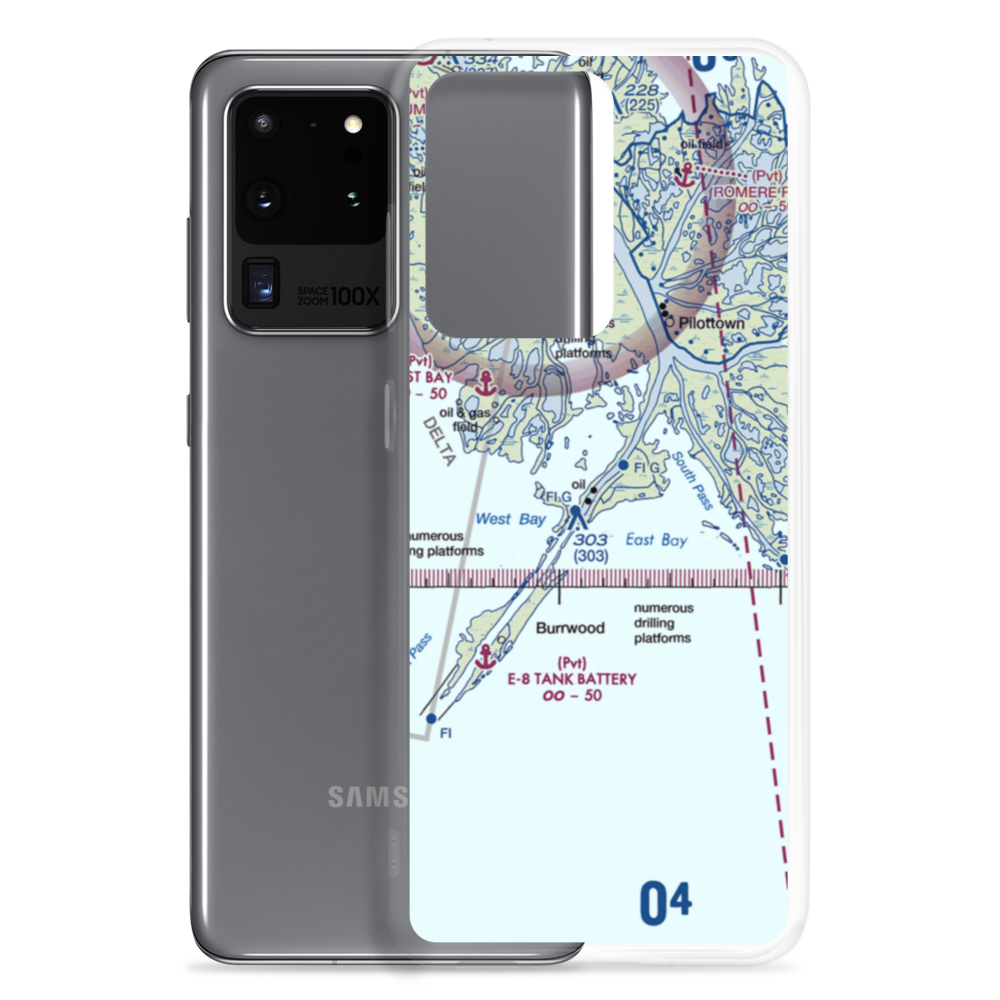Shell Central Facilities Seaplane Base (53LA) VFR Sectional Samsung Case Samsung Galaxy S20 Ultra model shown