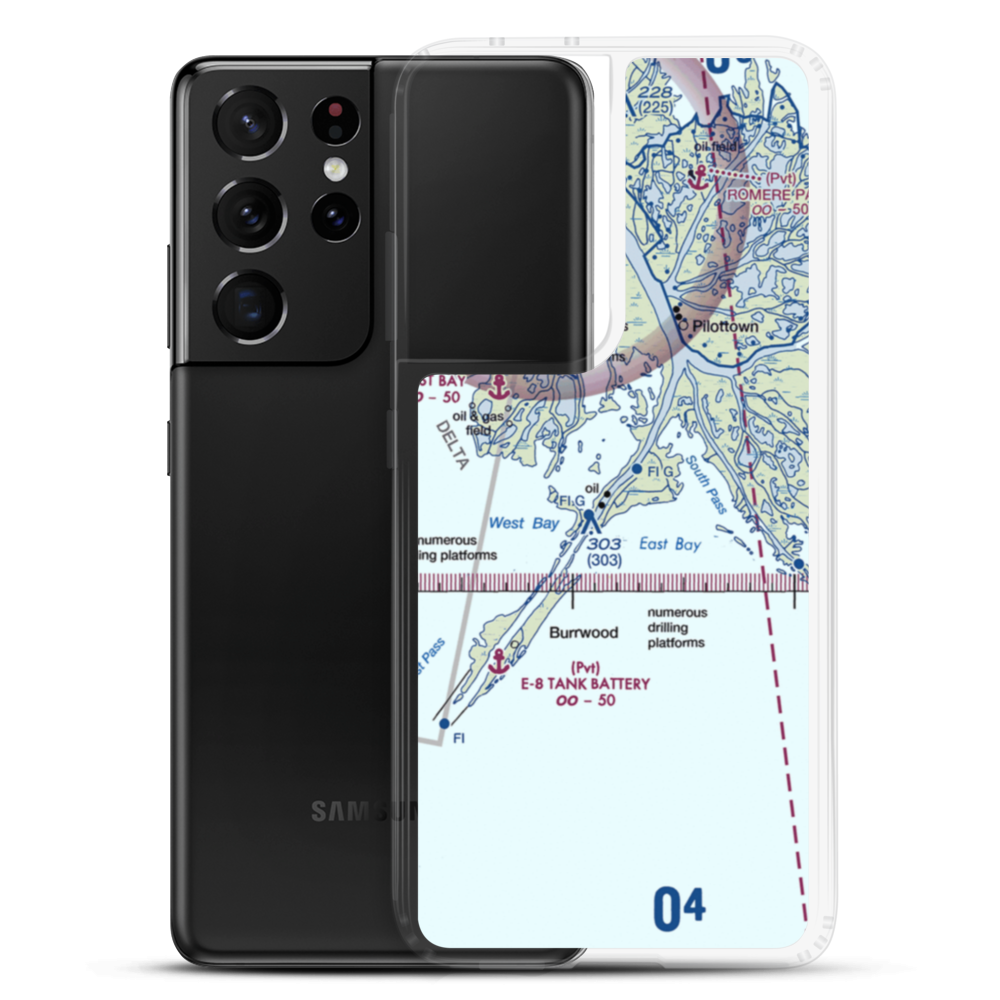 Shell Central Facilities Seaplane Base (53LA) VFR Sectional Samsung Case Samsung Galaxy S21 Ultra model shown