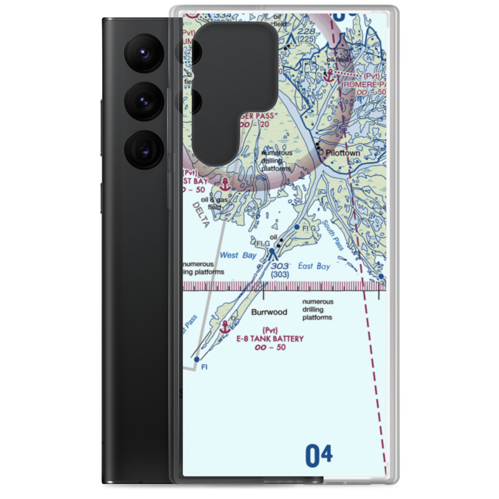 Shell Central Facilities Seaplane Base (53LA) VFR Sectional Samsung Case Samsung Galaxy S22 Ultra model shown
