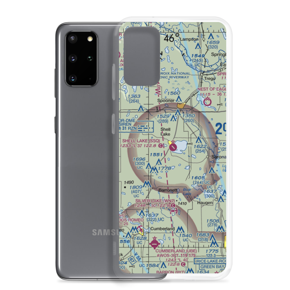 Shell Lake Municipal Airport (SSQ) VFR Sectional Samsung Case Samsung Galaxy S20 Plus model shown