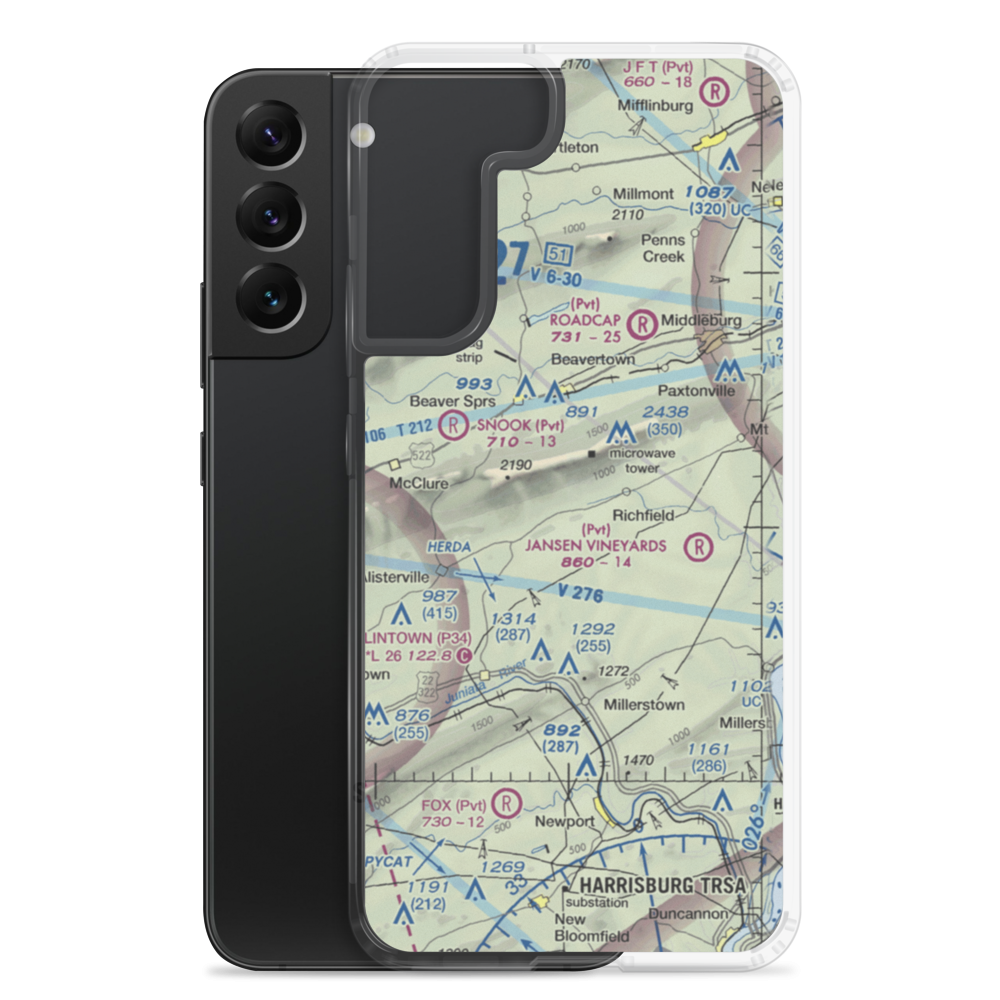 Shelley Private Airport (27PN) VFR Sectional Samsung Case Samsung Galaxy S22 Plus model shown