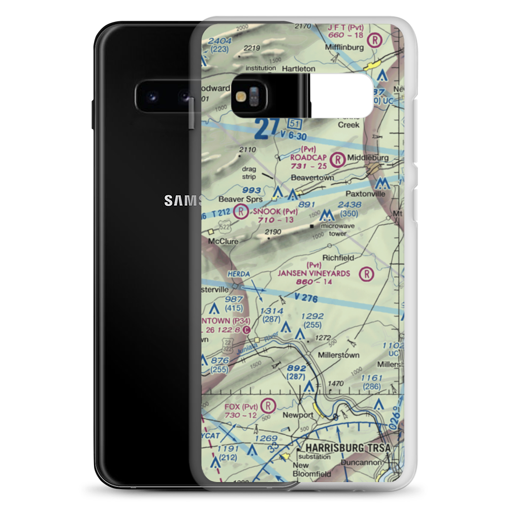 Shelley Private Airport (27PN) VFR Sectional Samsung Case Samsung Galaxy S10+ model shown